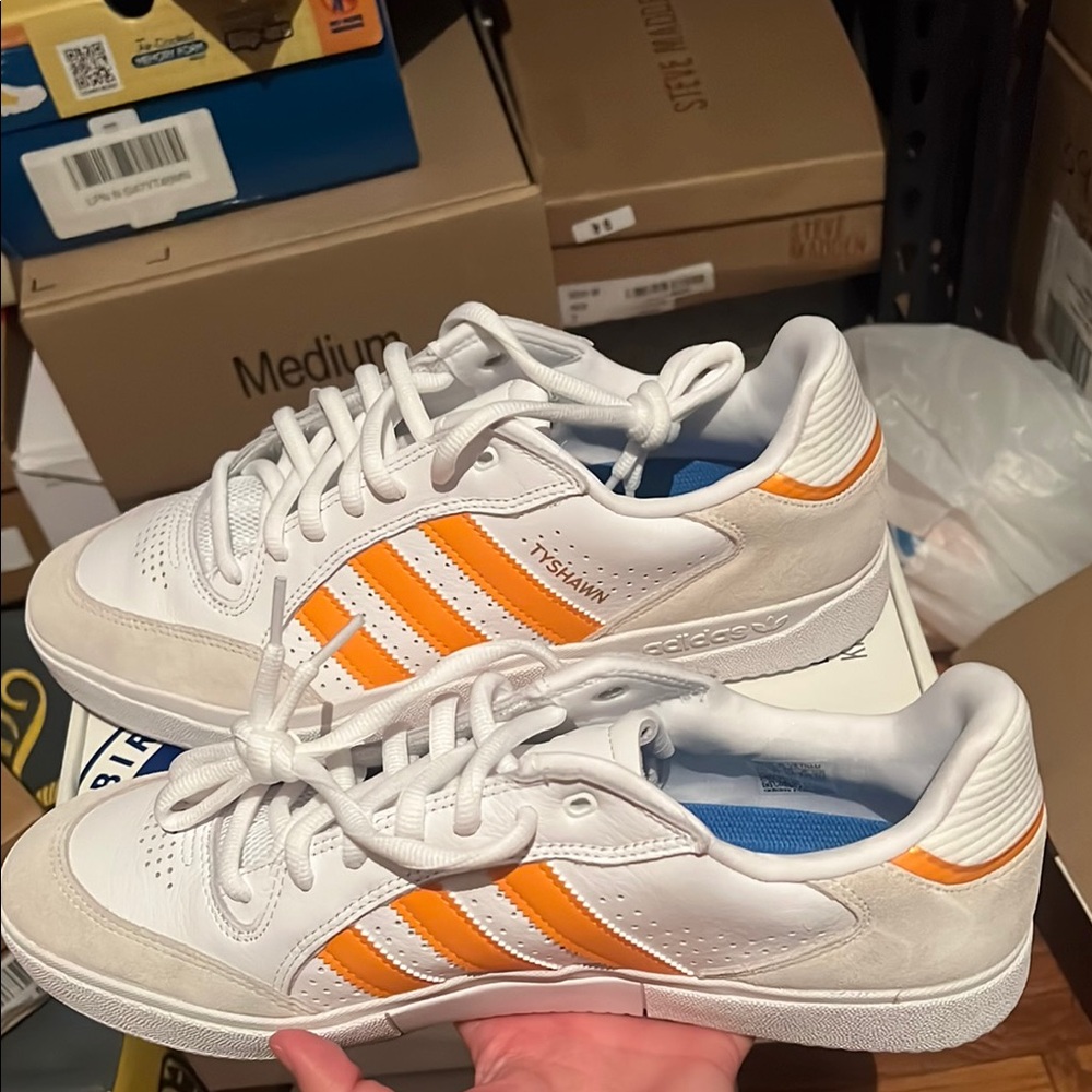 Adidas White and Orange Sneakers
